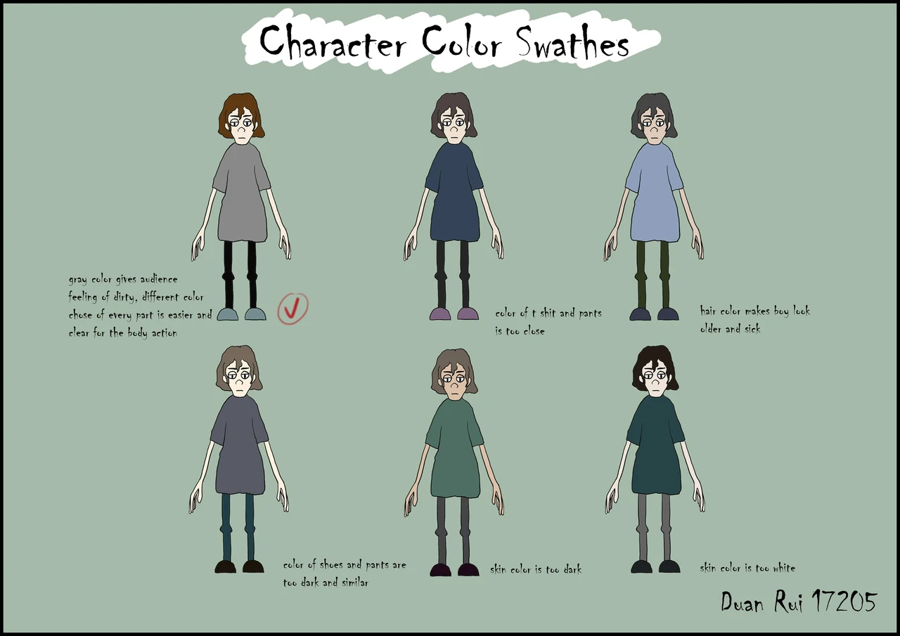 Character costume color swatches