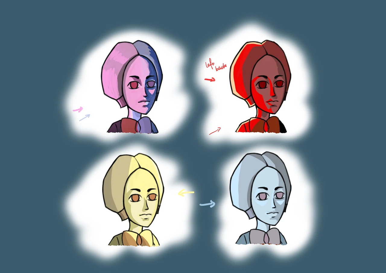 Female portrait color studies