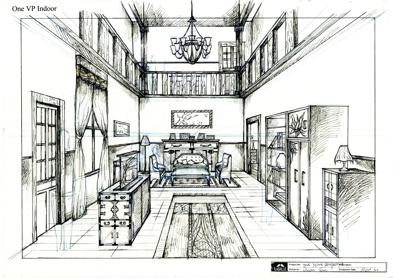 Interior perspective drawing