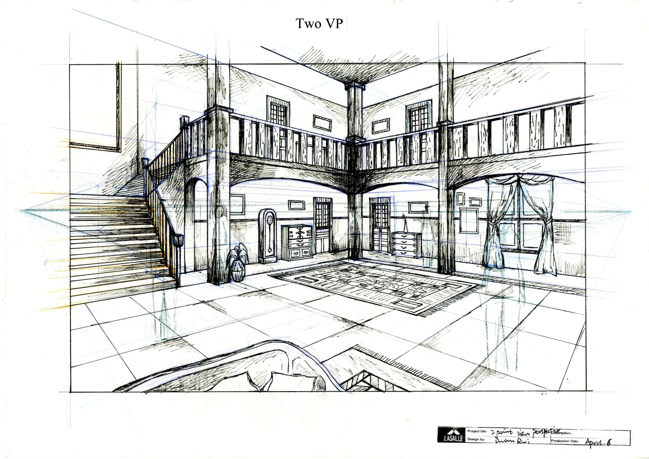 Two-point interior perspective