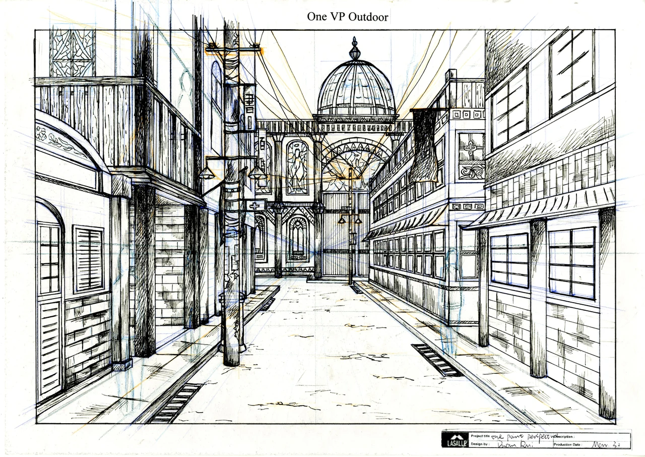 Outdoor architectural perspective