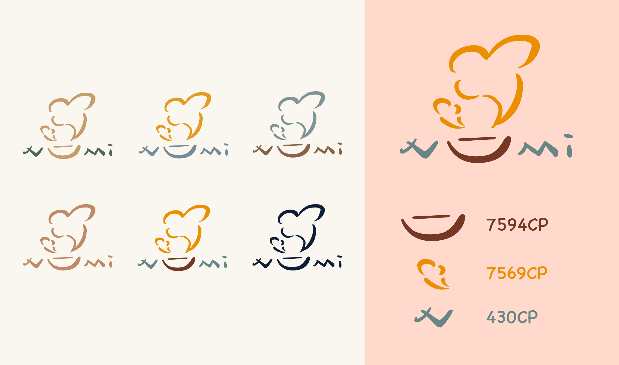 Numi selected logo and color variations